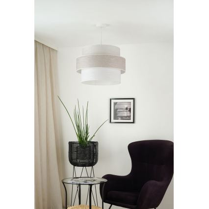 Brilagi - Hanglamp aan een koord DOVER SPACE 1xE27/15W/230V diameter 50 cm grijs/crème
