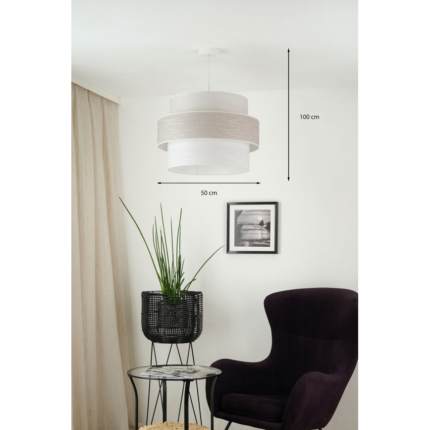 Brilagi - Hanglamp aan een koord DOVER SPACE 1xE27/15W/230V diameter 50 cm grijs/crème