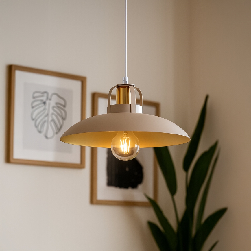 Brilagi - Hanglamp aan een koord FLAMENGO 1xE27/60W/230V beige