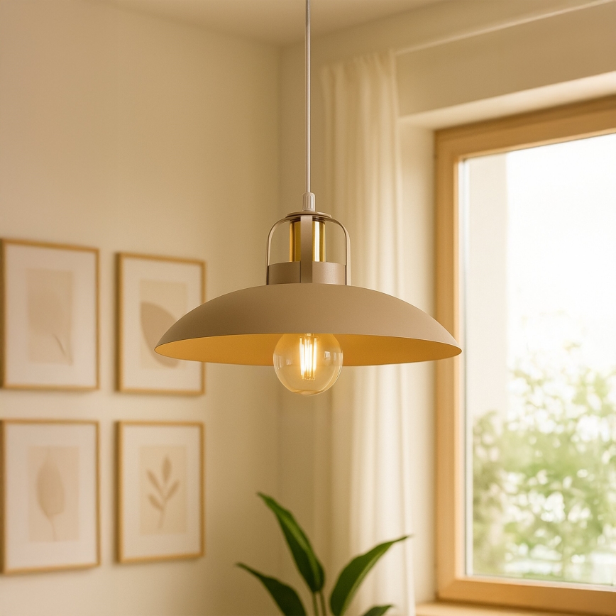 Brilagi - Hanglamp aan een koord FLAMENGO 1xE27/60W/230V beige