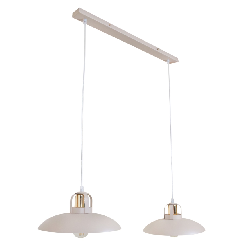 Brilagi - Hanglamp aan een koord FLAMENGO 2xE27/60W/230V beige