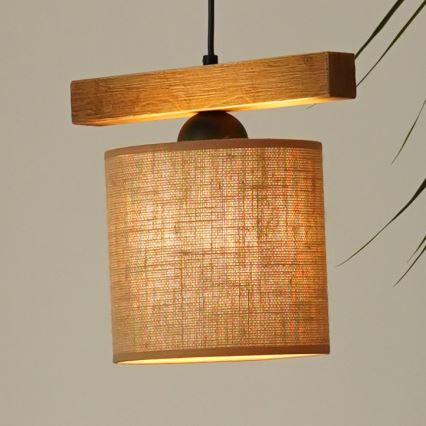 Brilagi - Hanglamp aan een koord FOREST 1xE27/15W/230V grenen/bruin/zwart
