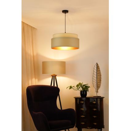 Brilagi - Hanglamp aan een koord OREGON VEGE 1xE27/15W/230V diameter 45 cm beige