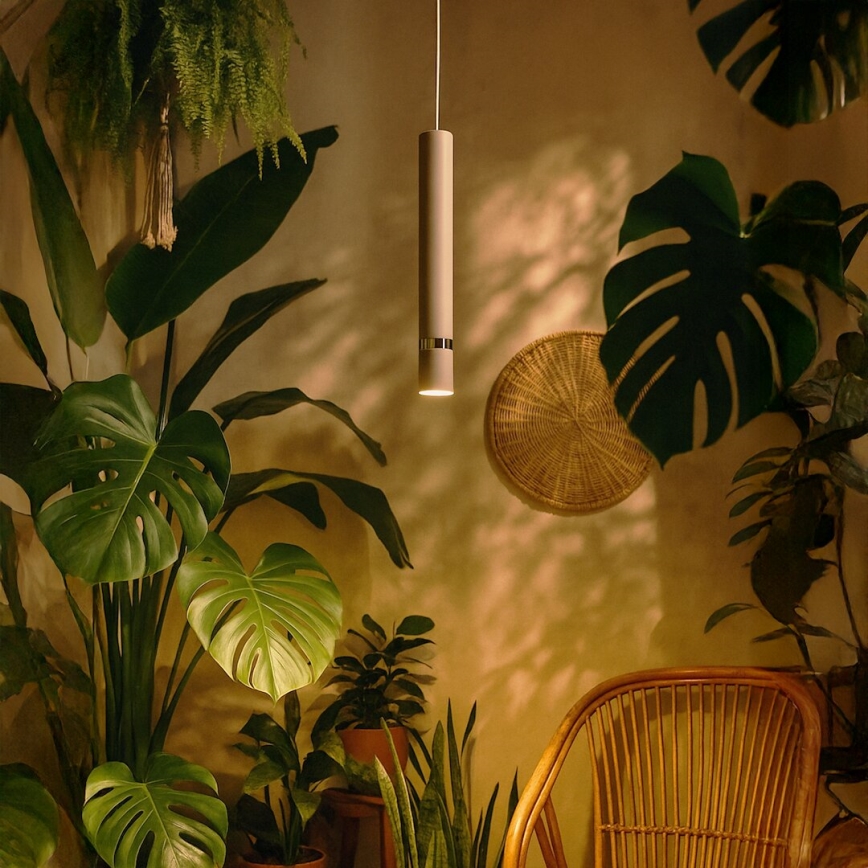 Brilagi - Hanglamp aan een koord POKER 1xGU10/25W/230V beige/goud