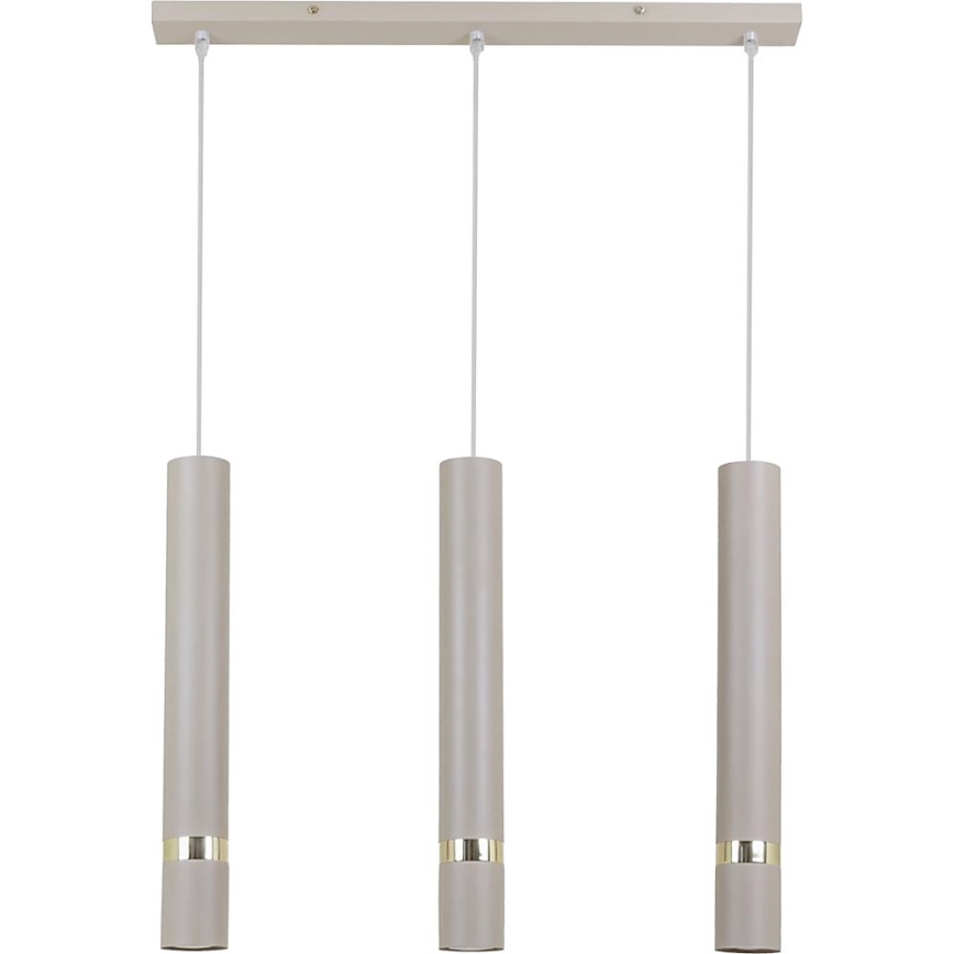 Brilagi - Hanglamp aan een koord POKER 3xGU10/25W/230V beige/goud