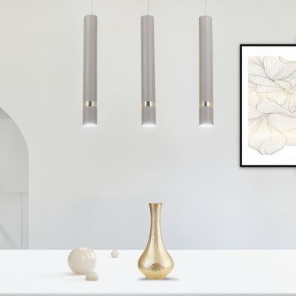 Brilagi - Hanglamp aan een koord POKER 3xGU10/25W/230V beige/goud