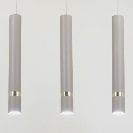 Brilagi - Hanglamp aan een koord POKER 3xGU10/25W/230V beige/goud