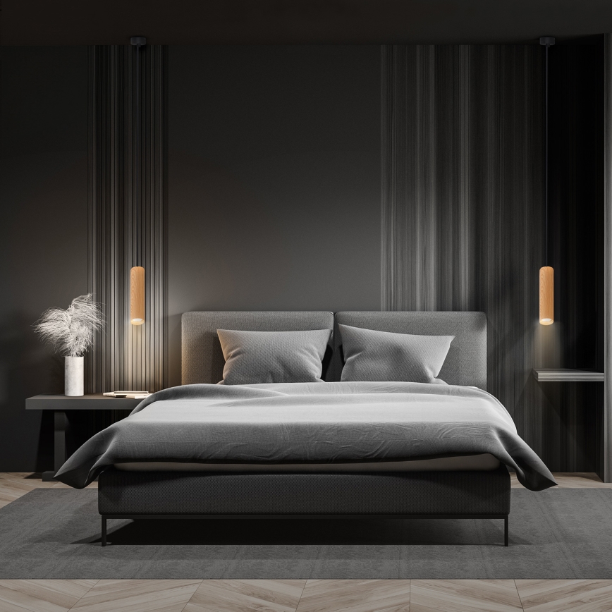 Brilagi - Hanglamp aan een koord SELE 1xGU10/30W/230V zwart/eiken decor