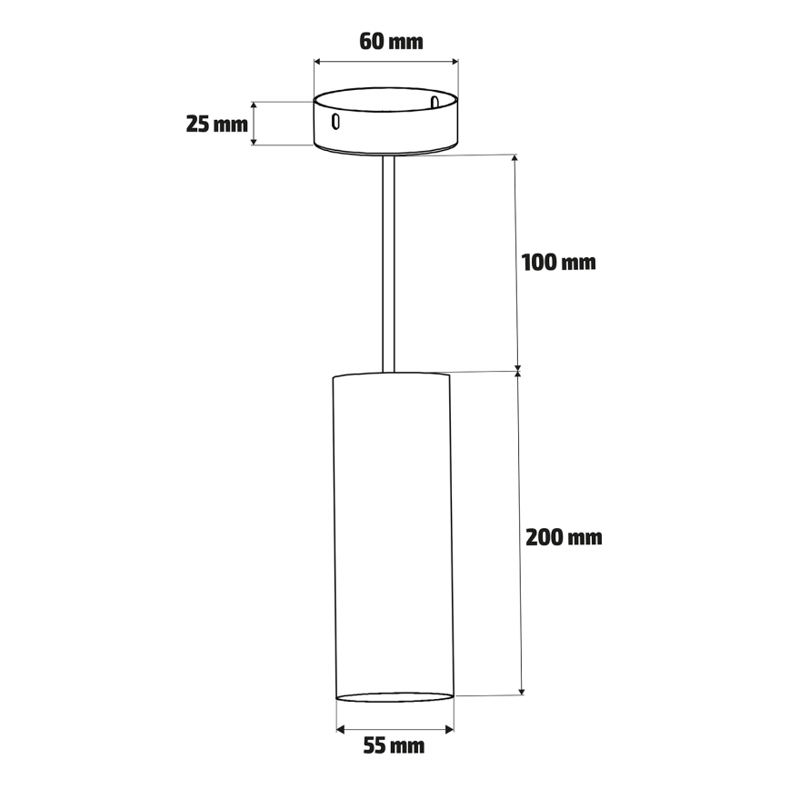 Brilagi - Hanglamp aan een koord SELE 1xGU10/30W/230V zwart/eiken decor