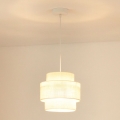 Brilagi - Hanglamp aan een koord SPACE YUTE 1xE27/15W/230V diameter 25 cm crème/wit