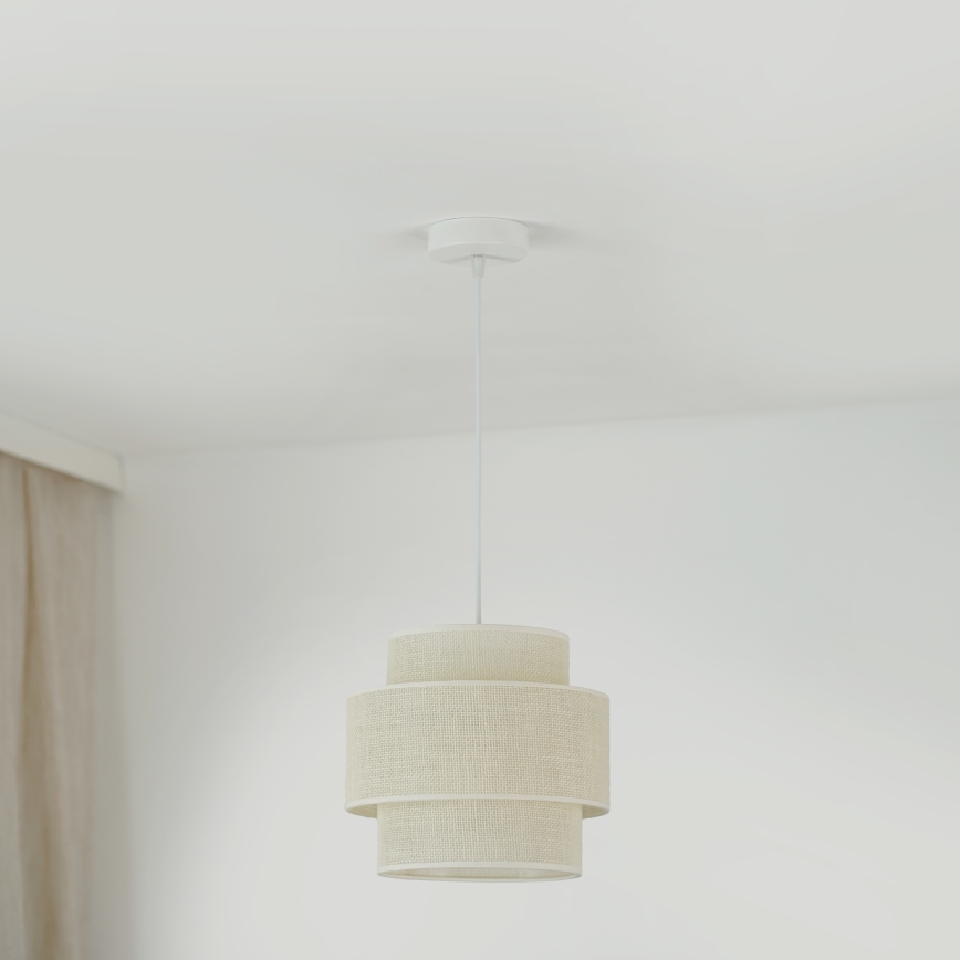 Brilagi - Hanglamp aan een koord SPACE YUTE 1xE27/15W/230V diameter 25 cm crème/wit