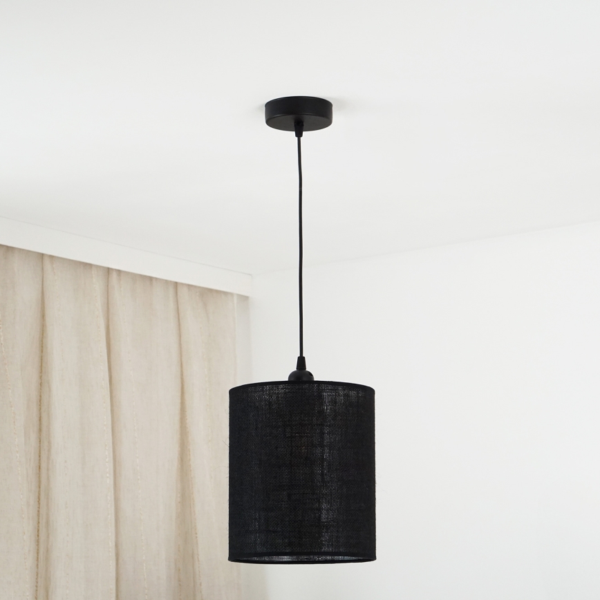 Brilagi - Hanglamp aan een koord TUBES 1xE27/15W/230V diameter 20 cm zwart