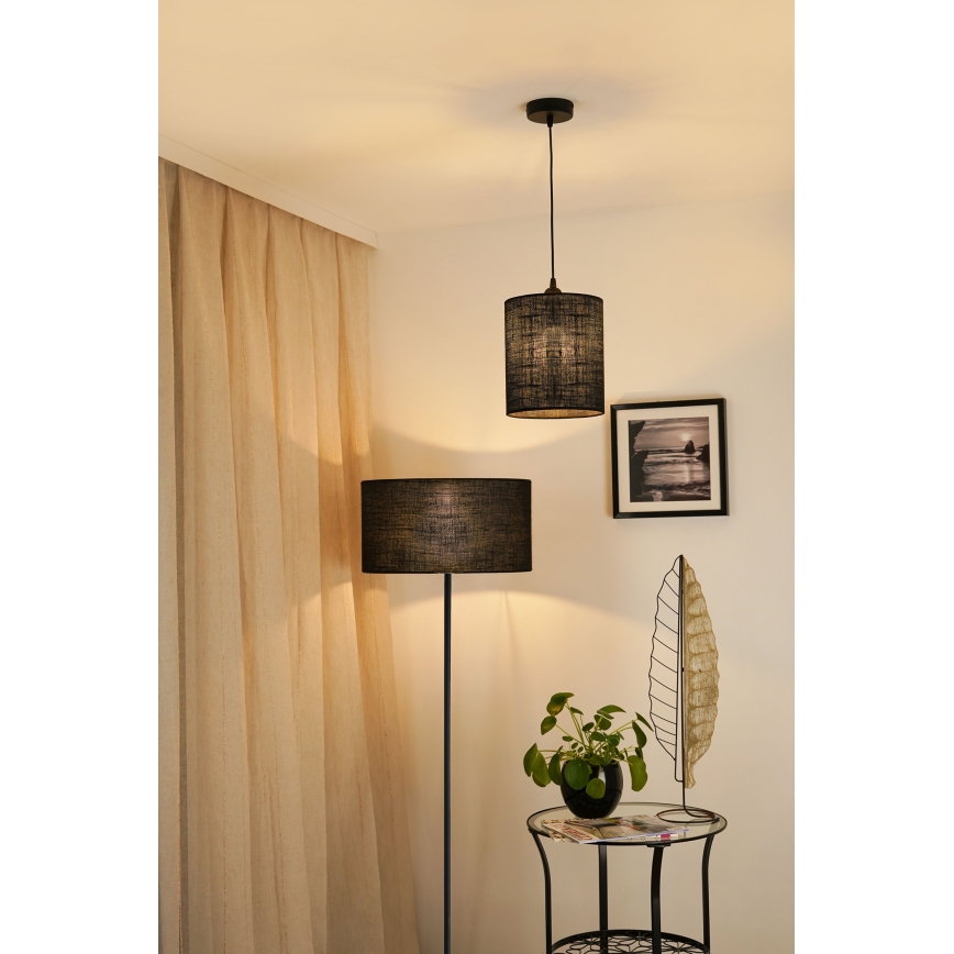 Brilagi - Hanglamp aan een koord TUBES 1xE27/15W/230V diameter 20 cm zwart