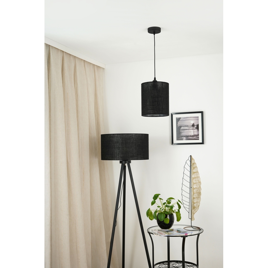 Brilagi - Hanglamp aan een koord TUBES 1xE27/15W/230V diameter 20 cm zwart
