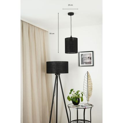 Brilagi - Hanglamp aan een koord TUBES 1xE27/15W/230V diameter 20 cm zwart