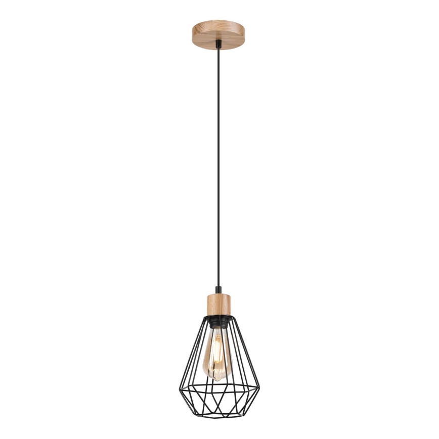 Brilagi - Hanglamp aan een koord WOODY BASKET 1xE27/60W/230V eiken