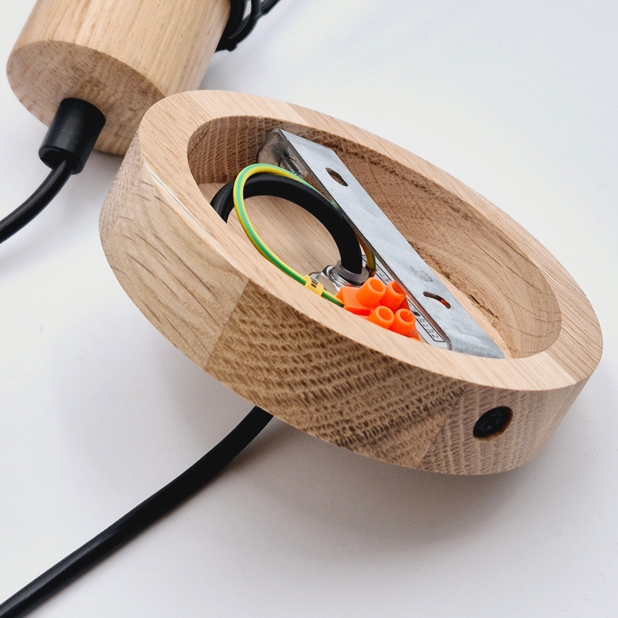 Brilagi - Hanglamp aan een koord WOODY BASKET 1xE27/60W/230V eiken