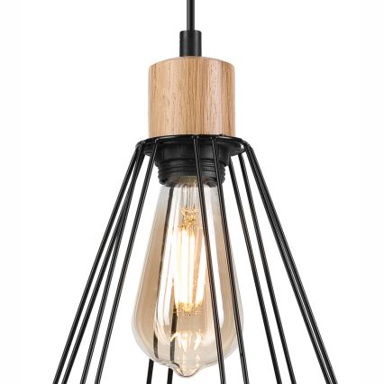 Brilagi - Hanglamp aan een koord WOODY BASKET 1xE27/60W/230V eiken