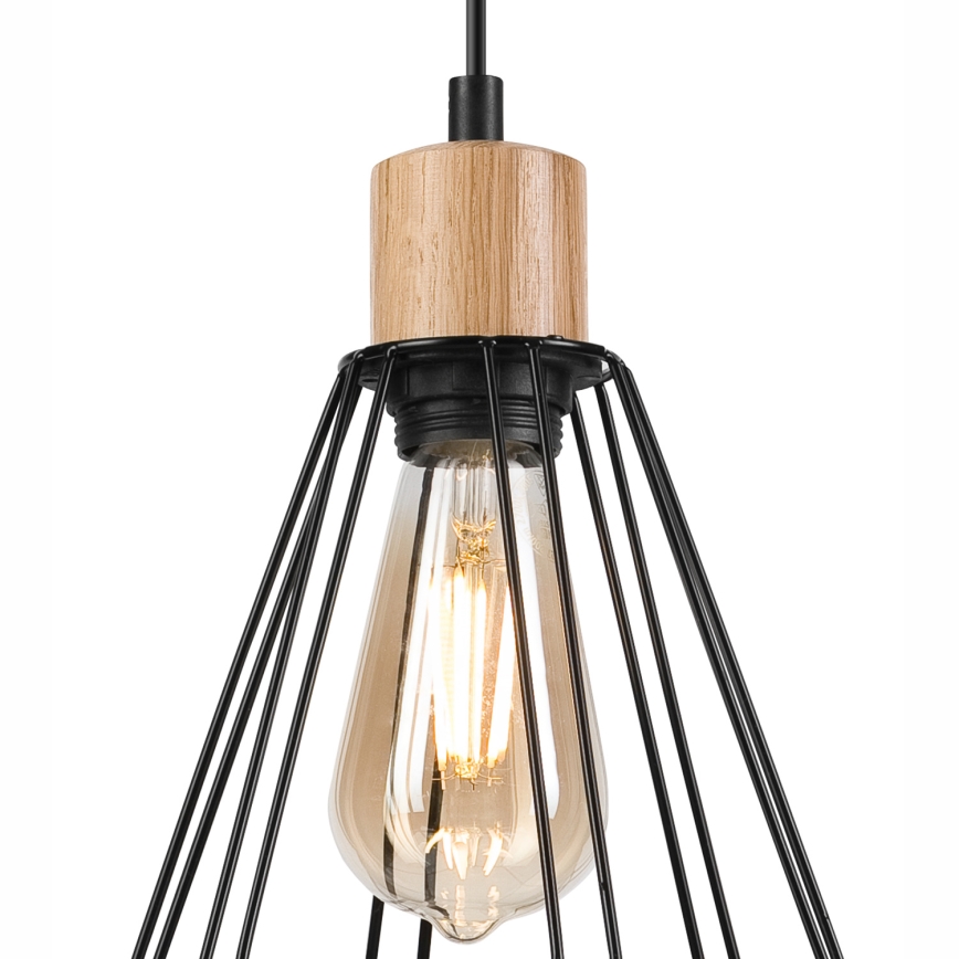 Brilagi - Hanglamp aan een koord WOODY BASKET 1xE27/60W/230V eiken