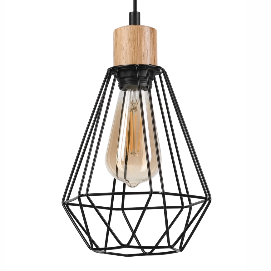 Brilagi - Hanglamp aan een koord WOODY BASKET 1xE27/60W/230V eiken