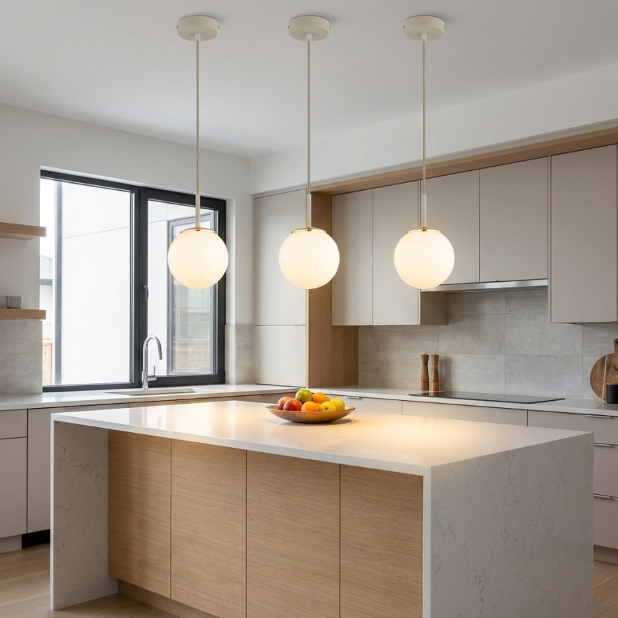 Brilagi - Hanglamp aan kabel 1xE27/60W/230V beige/goud
