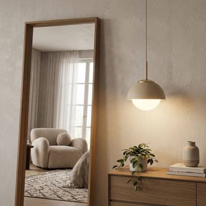 Brilagi - Hanglamp aan kabel 1xE27/60W/230V Ø 18 cm beige/goud