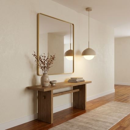 Brilagi - Hanglamp aan kabel 1xE27/60W/230V Ø 18 cm beige/goud