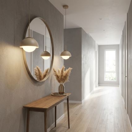 Brilagi - Hanglamp aan kabel 1xE27/60W/230V Ø 18 cm beige/goud