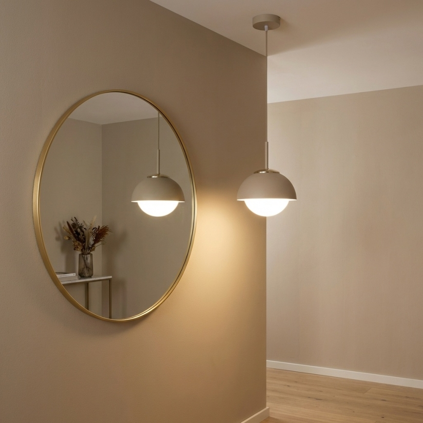 Brilagi - Hanglamp aan kabel 1xE27/60W/230V Ø 18 cm beige/goud