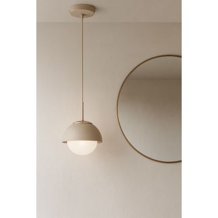 Brilagi - Hanglamp aan kabel 1xE27/60W/230V Ø 18 cm beige/goud