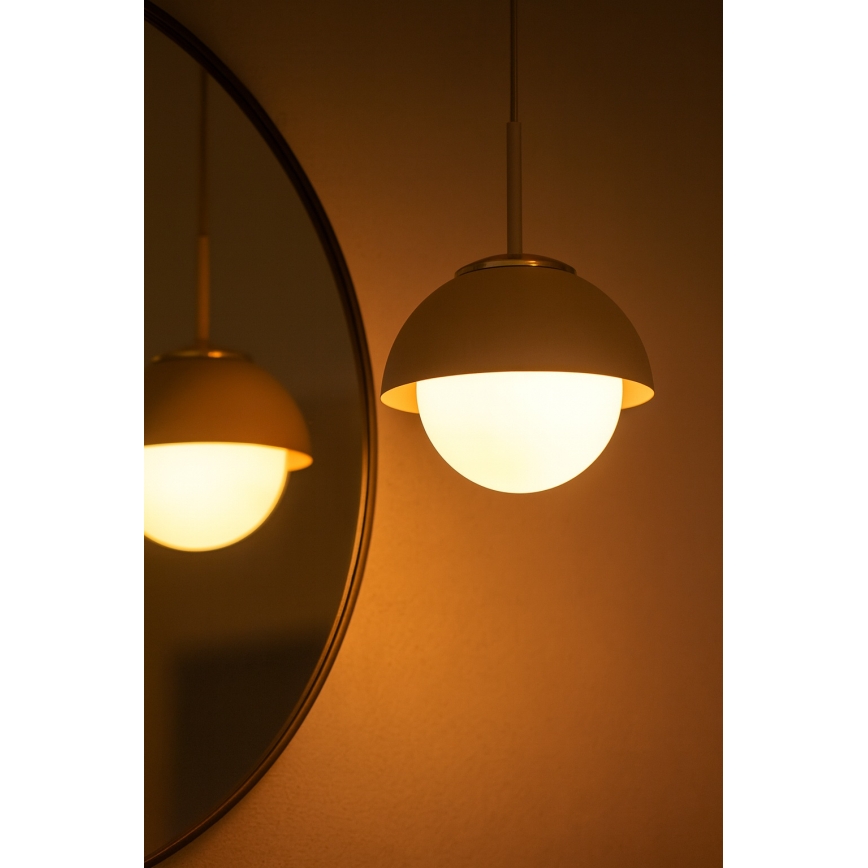 Brilagi - Hanglamp aan kabel 1xE27/60W/230V Ø 18 cm beige/goud