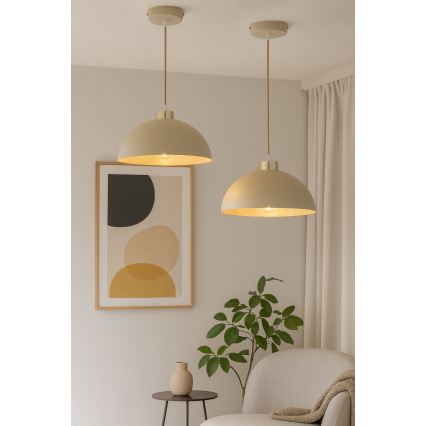 Brilagi - Hanglamp aan kabel 1xE27/60W/230V Ø 30 cm beige/goud