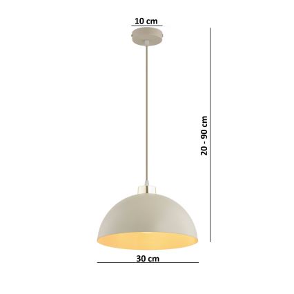 Brilagi - Hanglamp aan kabel 1xE27/60W/230V Ø 30 cm beige/goud
