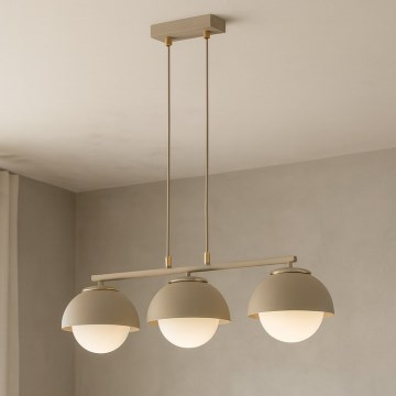 Brilagi - Hanglamp aan kabel 3xE27/60W/230V beige/goud