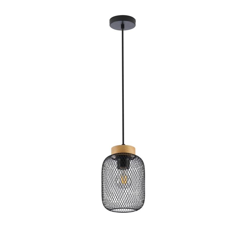 Brilagi - Hanglamp aan kabel BASKLITE 1xE27/15W/230V hout/zwart