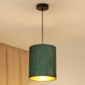 Brilagi - Hanglamp aan kabel BOSTON ROLLER 1xE27/15W/230V Ø 21 cm stro groen/goud