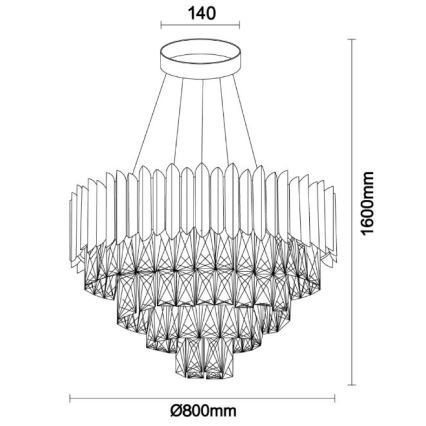 Brilagi - Hanglamp aan kabel CARLOS 11xE14/40W/230V Ø 80 cm