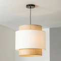 Brilagi - Hanglamp aan kabel CERIA 1xE27/40W/230V pr. 40 cm zwart/beige/wit