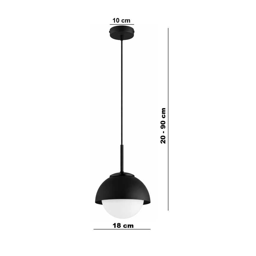 BRILAGI - Hanglamp aan kabel COSMO 1xE27/60W/230V Ø 18 cm zwart