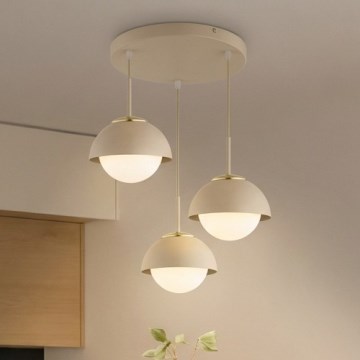 Brilagi - Hanglamp aan kabel COSMO 3xE27/60W/230V beige/goud