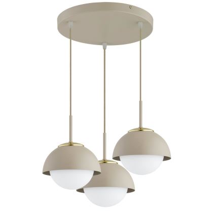 Brilagi - Hanglamp aan kabel COSMO 3xE27/60W/230V beige/goud