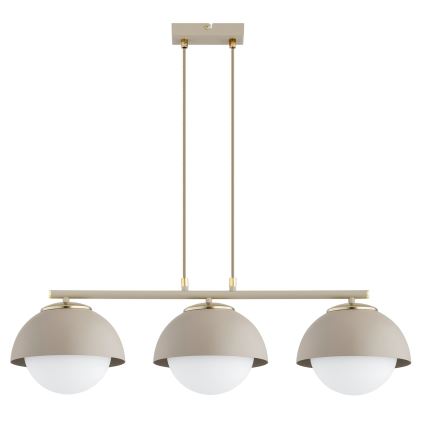 Brilagi - Hanglamp aan kabel COSMO 3xE27/60W/230V beige/goud