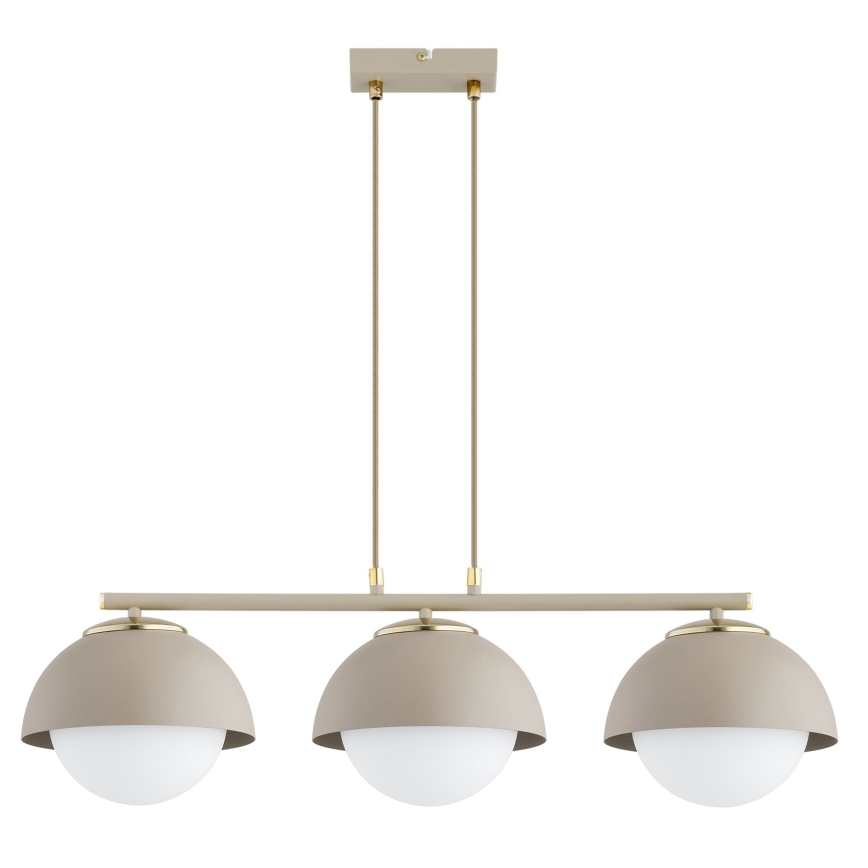 Brilagi - Hanglamp aan kabel COSMO 3xE27/60W/230V beige/goud