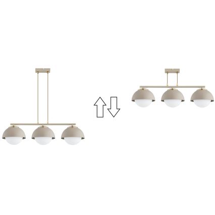 Brilagi - Hanglamp aan kabel COSMO 3xE27/60W/230V beige/goud
