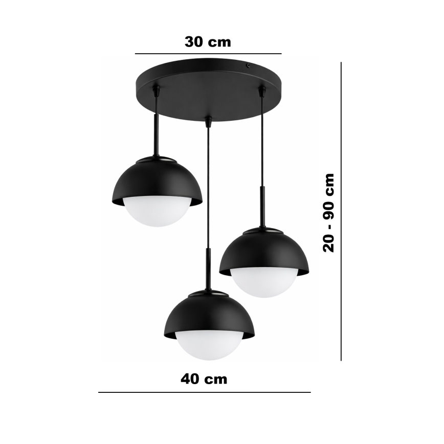 BRILAGI - Hanglamp aan kabel COSMO 3xE27/60W/230V zwart