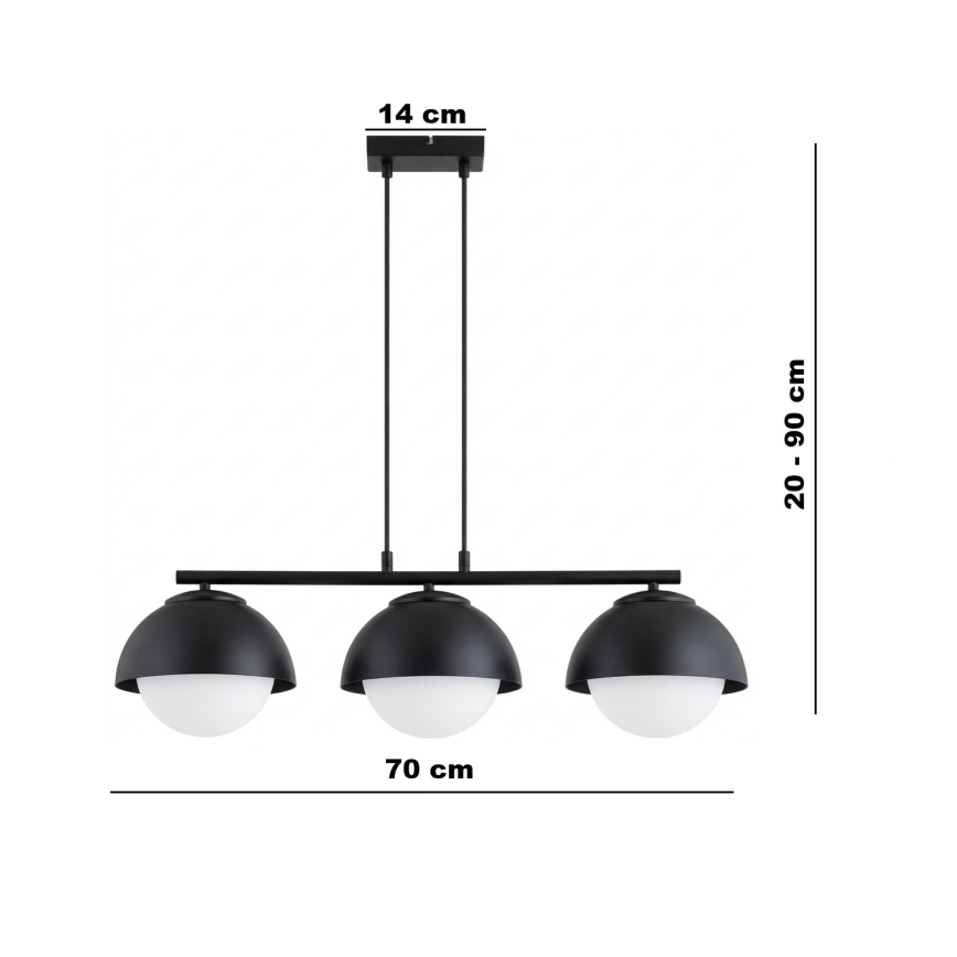 BRILAGI - Hanglamp aan kabel COSMO 3xE27/60W/230V zwart