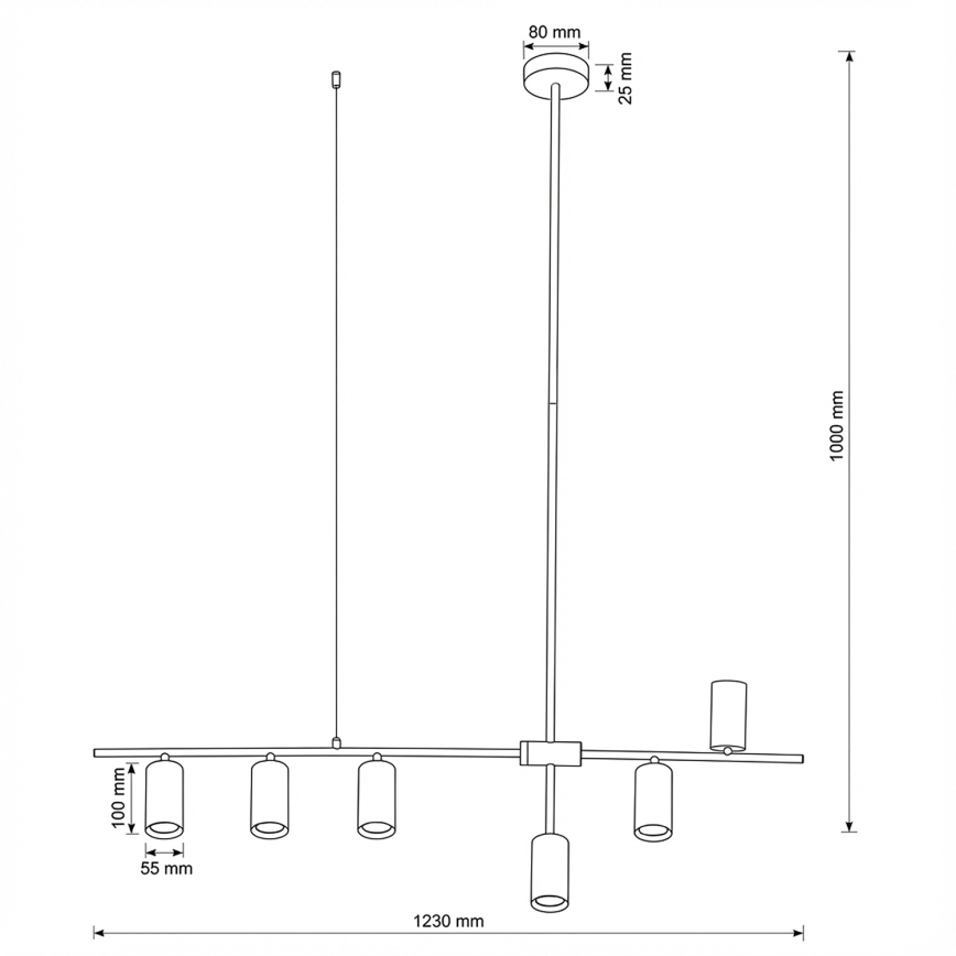 Brilagi - Hanglamp aan kabel CRANE 6xGU10/30W/230V wit