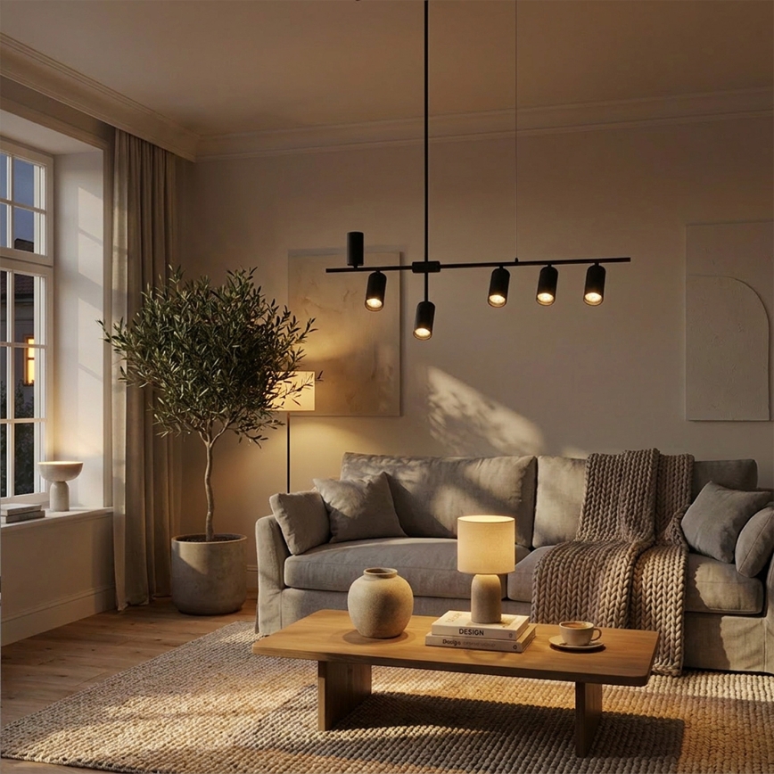 Brilagi - Hanglamp aan kabel CRANE 6xGU10/30W/230V zwart