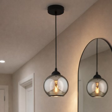 Brilagi - Hanglamp aan kabel DIOR 1xE27/60W/230V zwart/rookgrijs