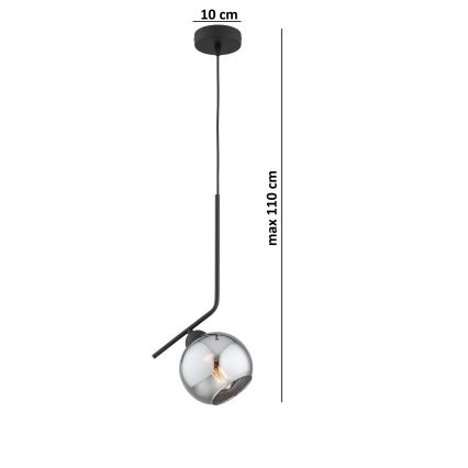 Brilagi - Hanglamp aan kabel DIOR 1xE27/60W/230V zwart/rookgrijs